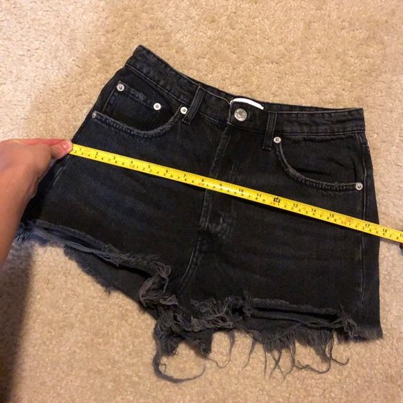 Zara Black Denim Shorts Size 4 - EUC - Picture 4 of 11